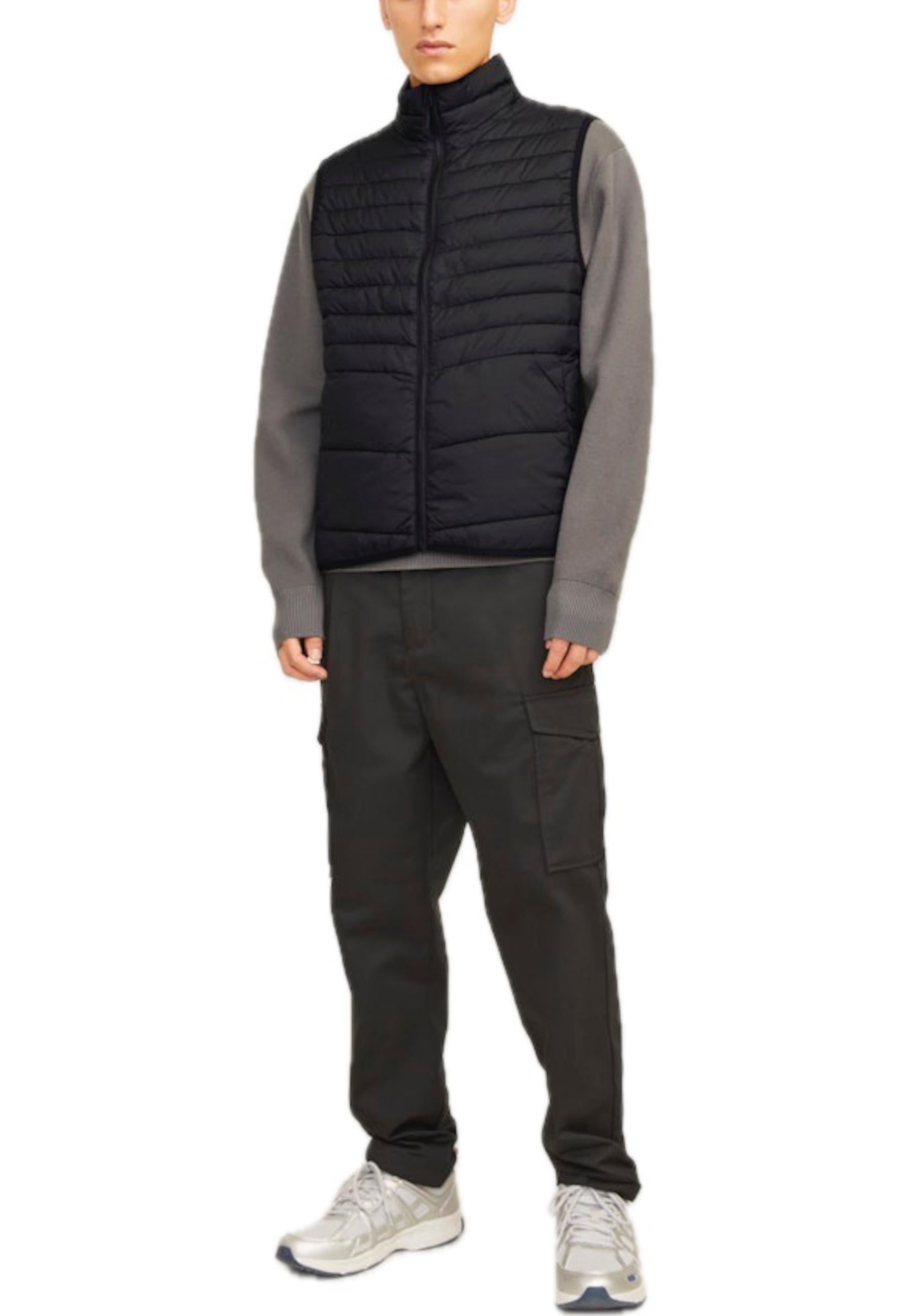 Gilet Jack & Jones Estate Nero collo alto 12256987 /Black JACK & JONES 