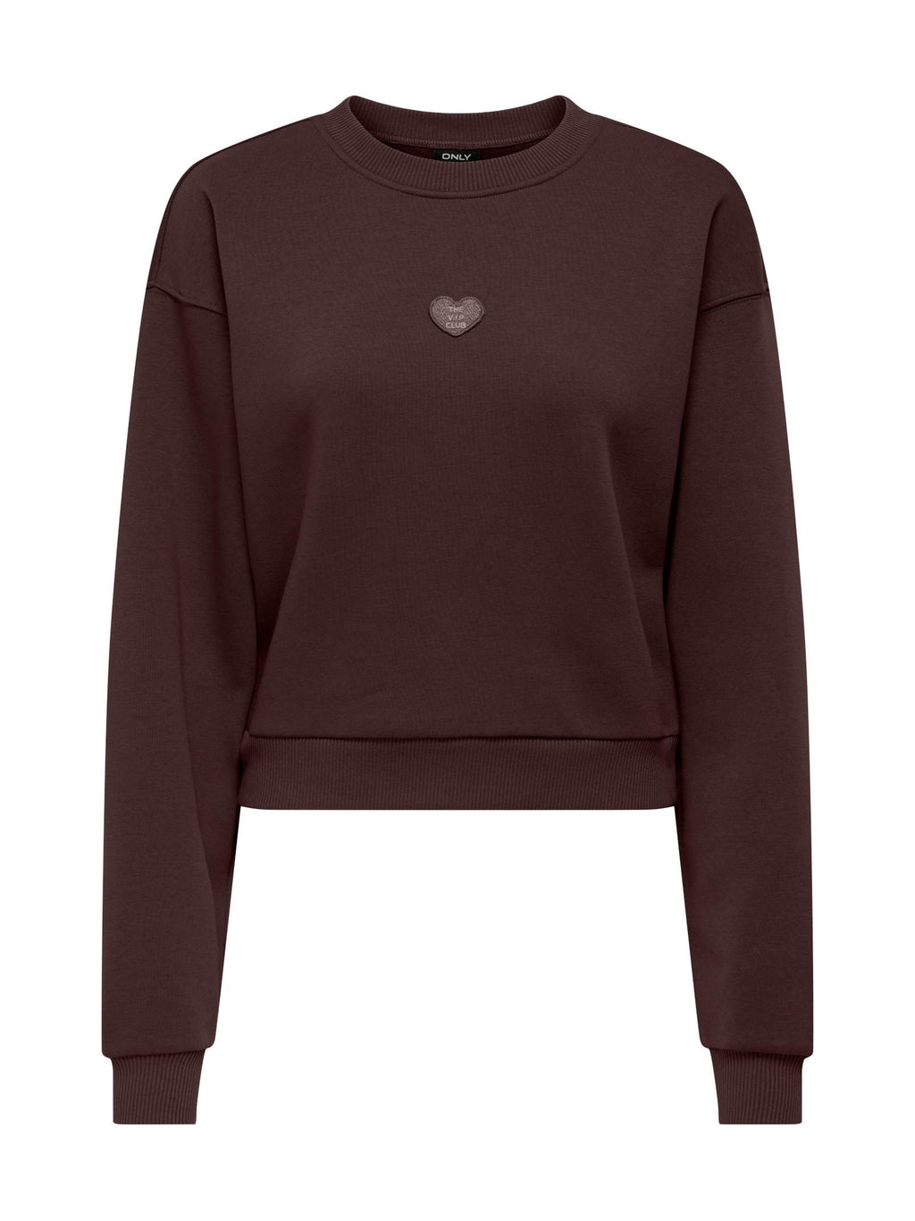 Felpa Only Evisa Marrone con ricamo 15358296 /Black Coffee ONLY 