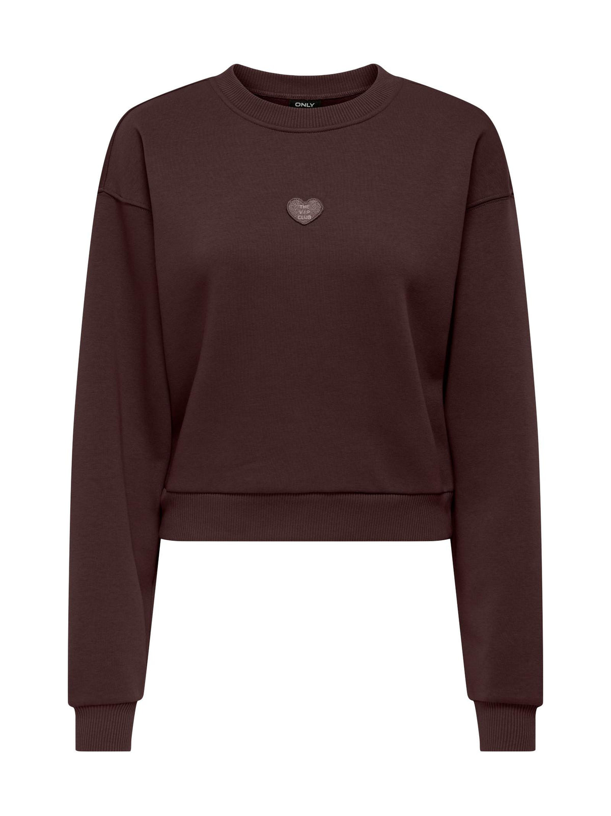 Felpa Only Evisa Marrone con ricamo 15358296 /Black Coffee ONLY 