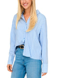 Camicia Only Celeste Berit a righe verticali 15320243 /Serenity ONLY 