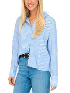 Camicia Only Celeste Berit a righe verticali 15320243 /Serenity ONLY 