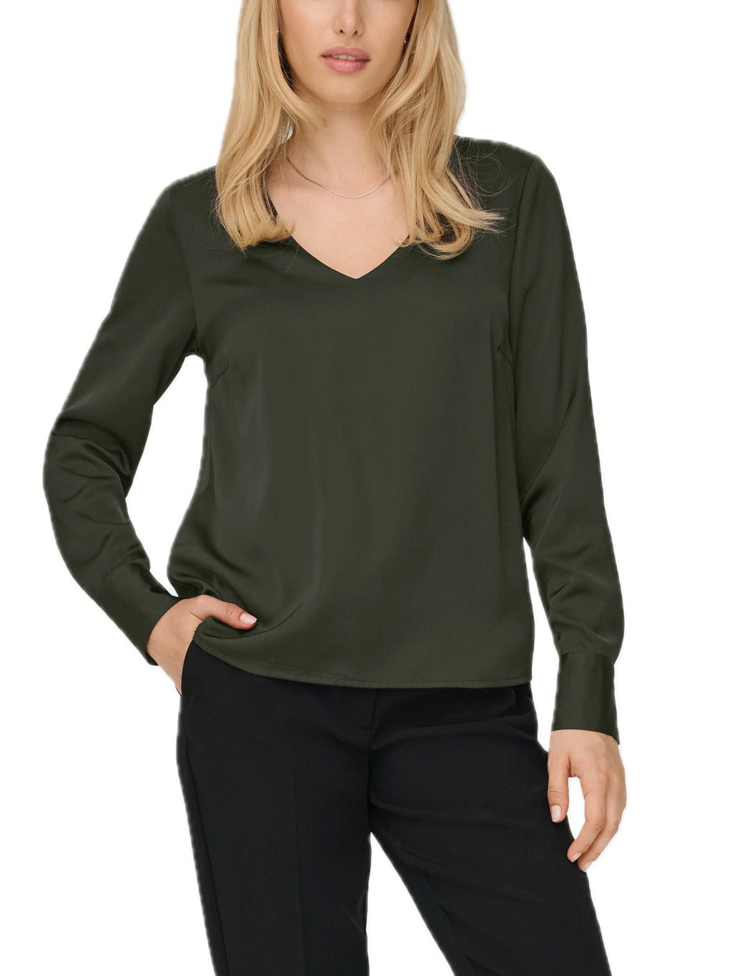 Blusa Only Mika Verde scollo a V 15361191 /Kambaba ONLY 