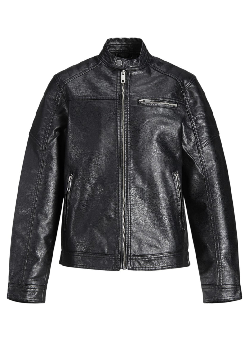 Giubbotto Jack & Jones Nero in ecopelle 12173956 /Black JACK & JONES JUNIOR 