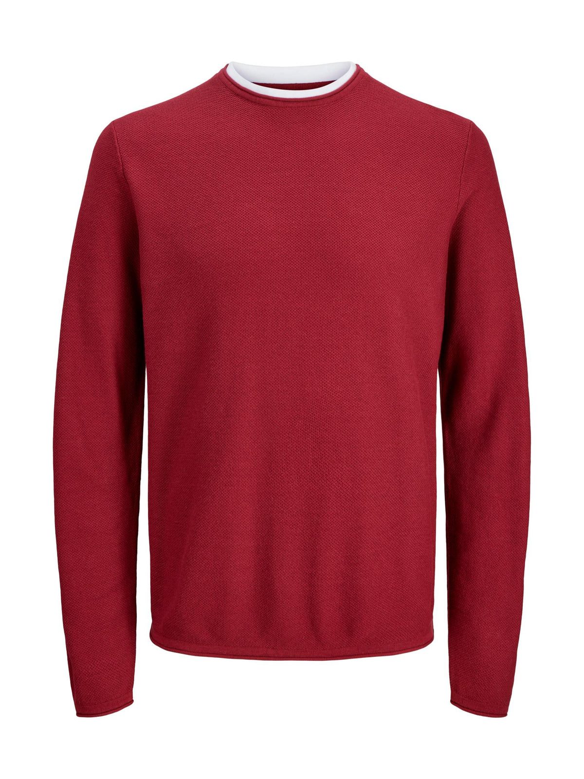 Maglia Jack & Jones Winn Ciliegia girocollo con texture 12227443 /Tibetan Red JACK & JONES 