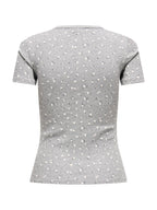 T-shirt JDY Lucky Grigio fiori 15352288 /Light Grey Melange JDY 