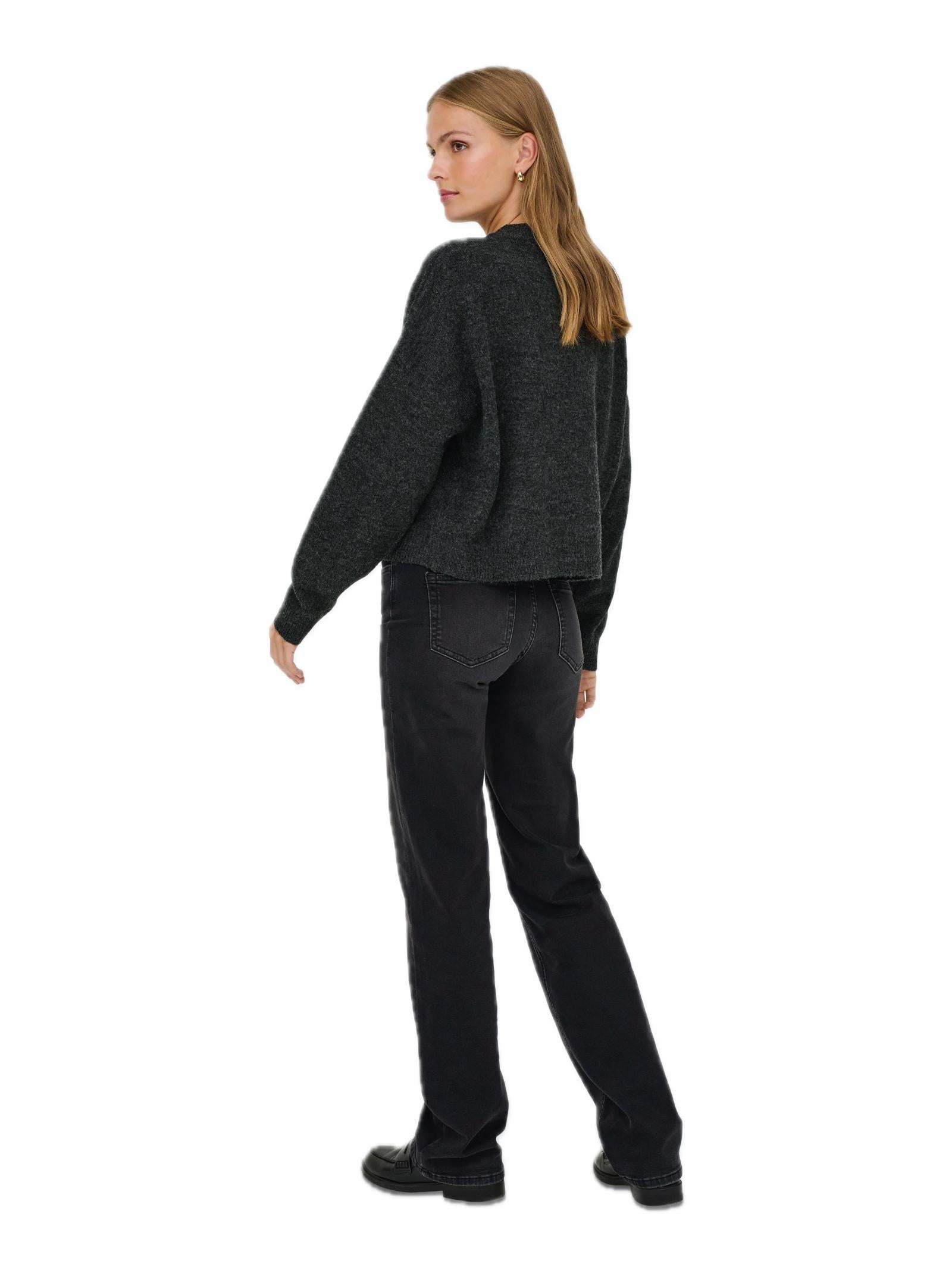 Cardigan Jacqueline De Yong Debbie Grigio scuro girocollo 15355480 /Dark Grey Melange JDY 