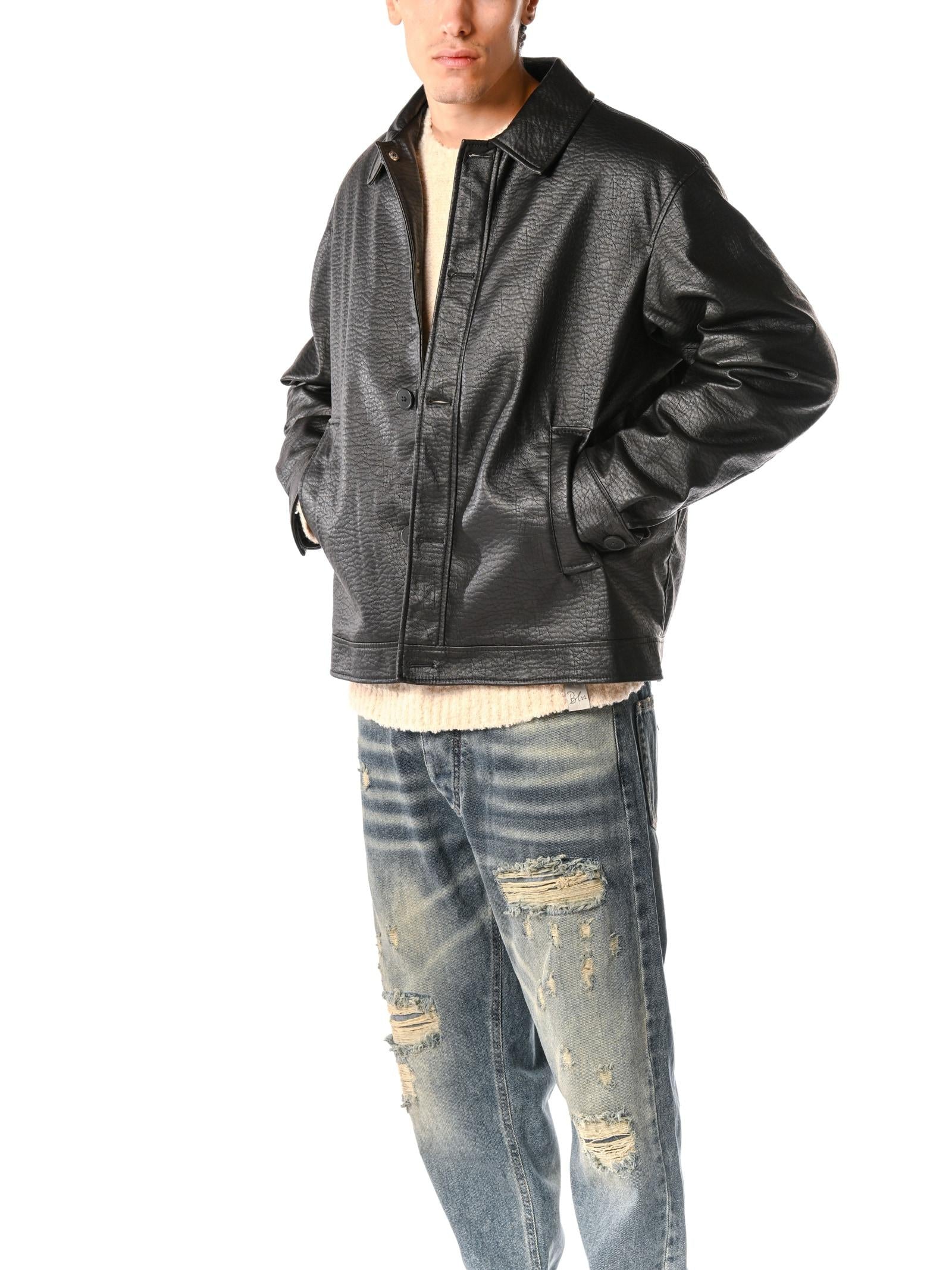 Giubbotto Block Eleven Nero in ecopelle 09BL21780001 NERO BLOCK ELEVEN 