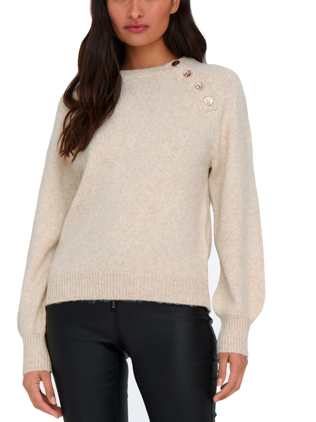 Maglia Only Emma Panna con bottoni 15302253 /Pumice Stone ONLY 