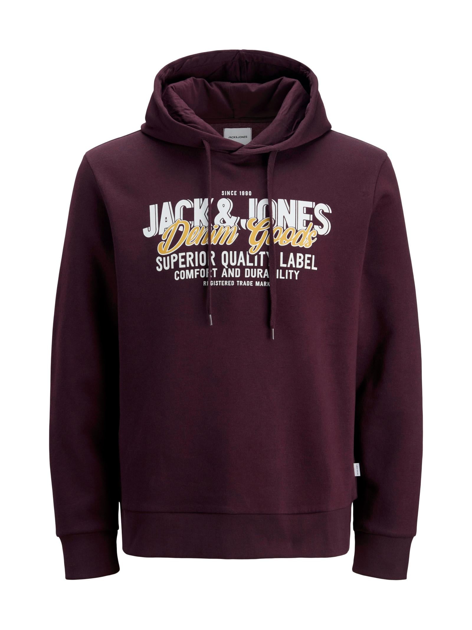 Felpa Jack & Jones Logo Vinaccia con cappuccio 12279649 /Plum Perfect JACK & JONES 