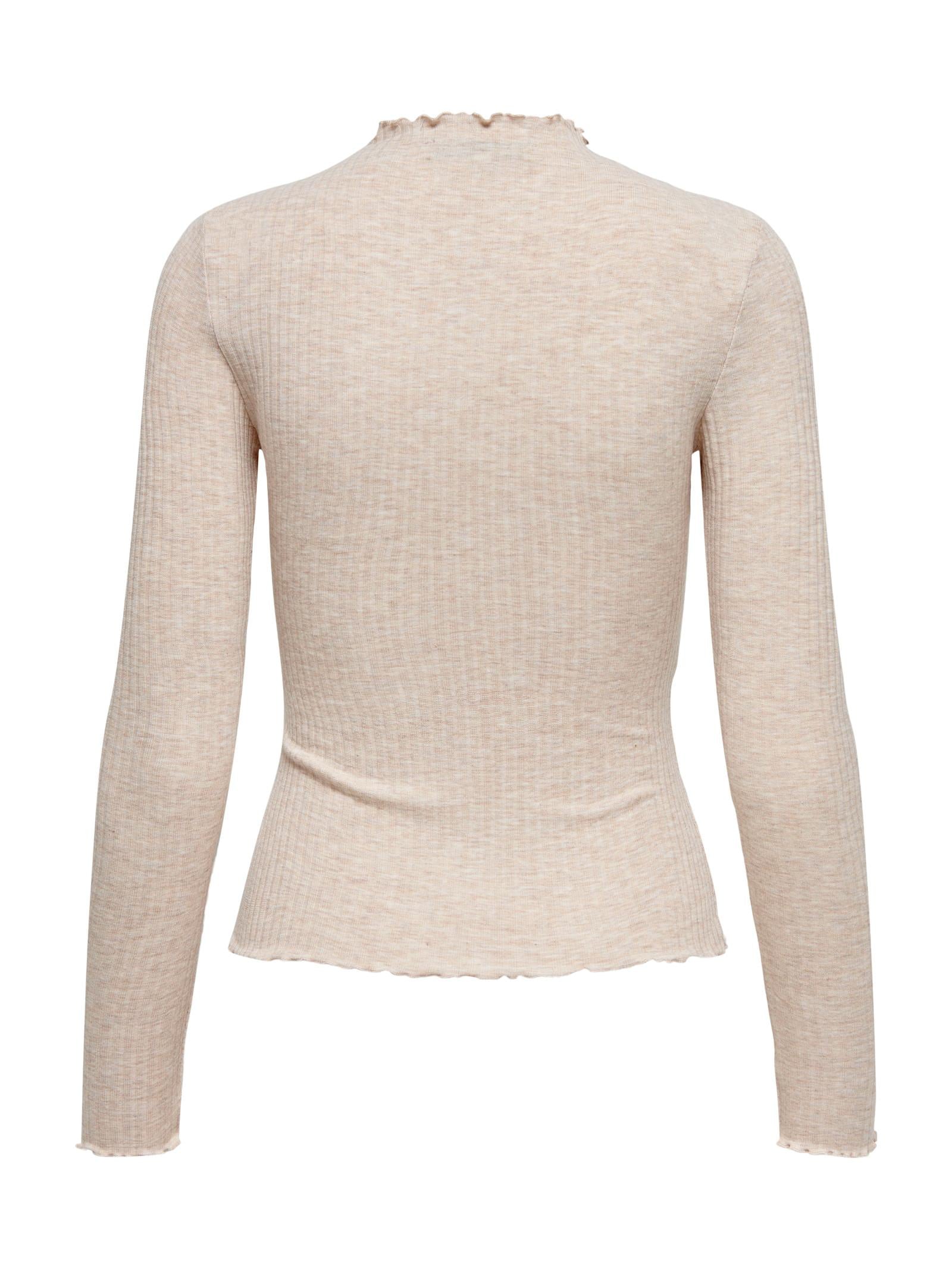 T-shirt Only Emma Beige lupetto a costine 15180040 /PUMICE STONE ONLY 