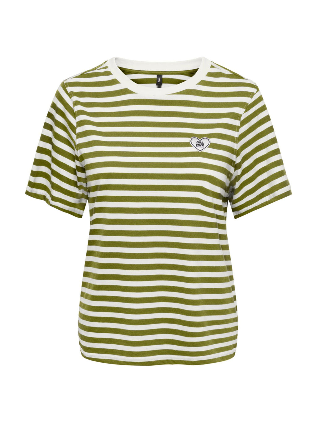 T-shirt Only Livina Verde bianco a maniche corte a righe 15359677 /Cardamom Seed ONLY 