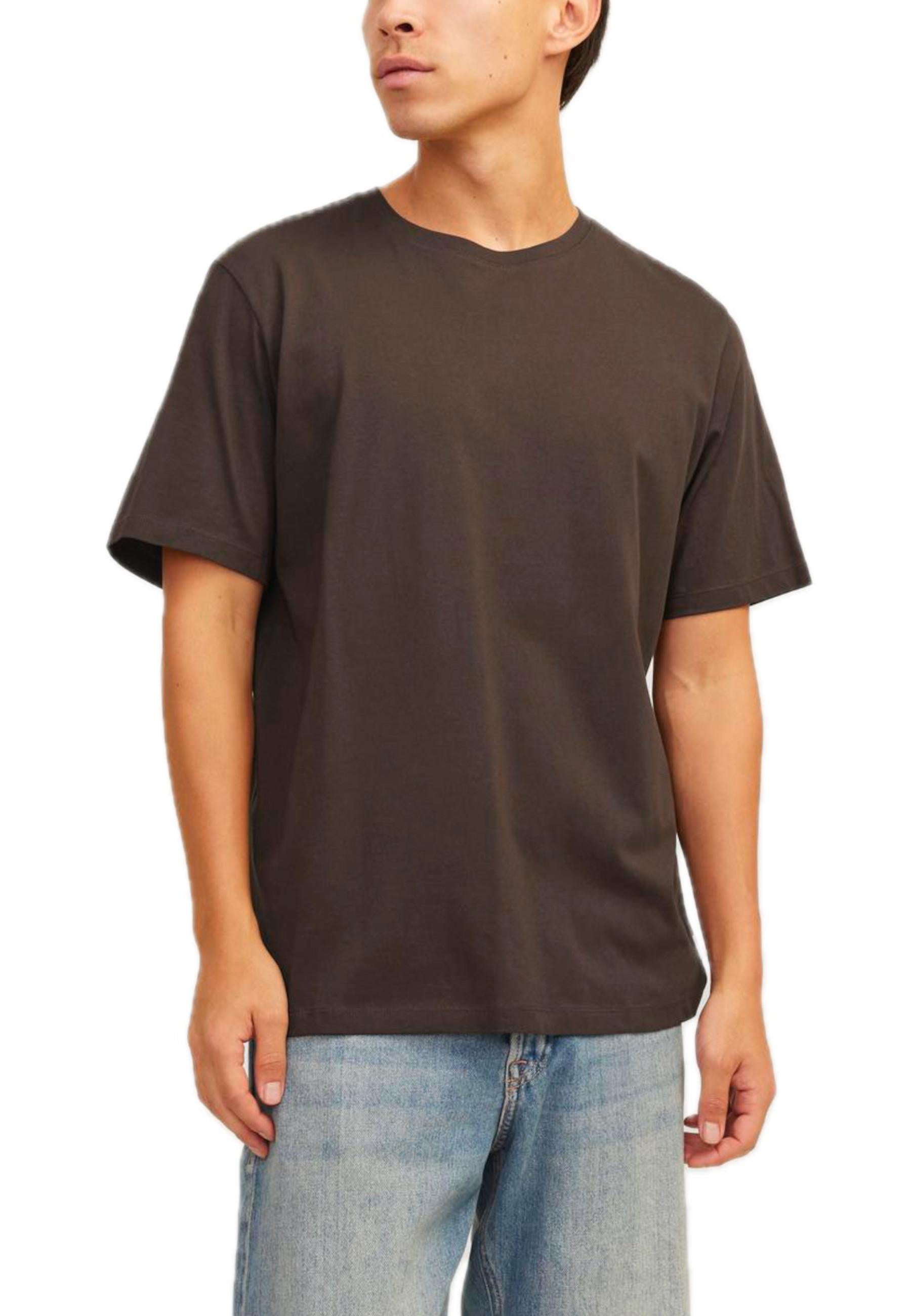 T-Shirt Jack & Jones Organic Marrrone basic girocollo 12156101 /Delicioso JACK & JONES 