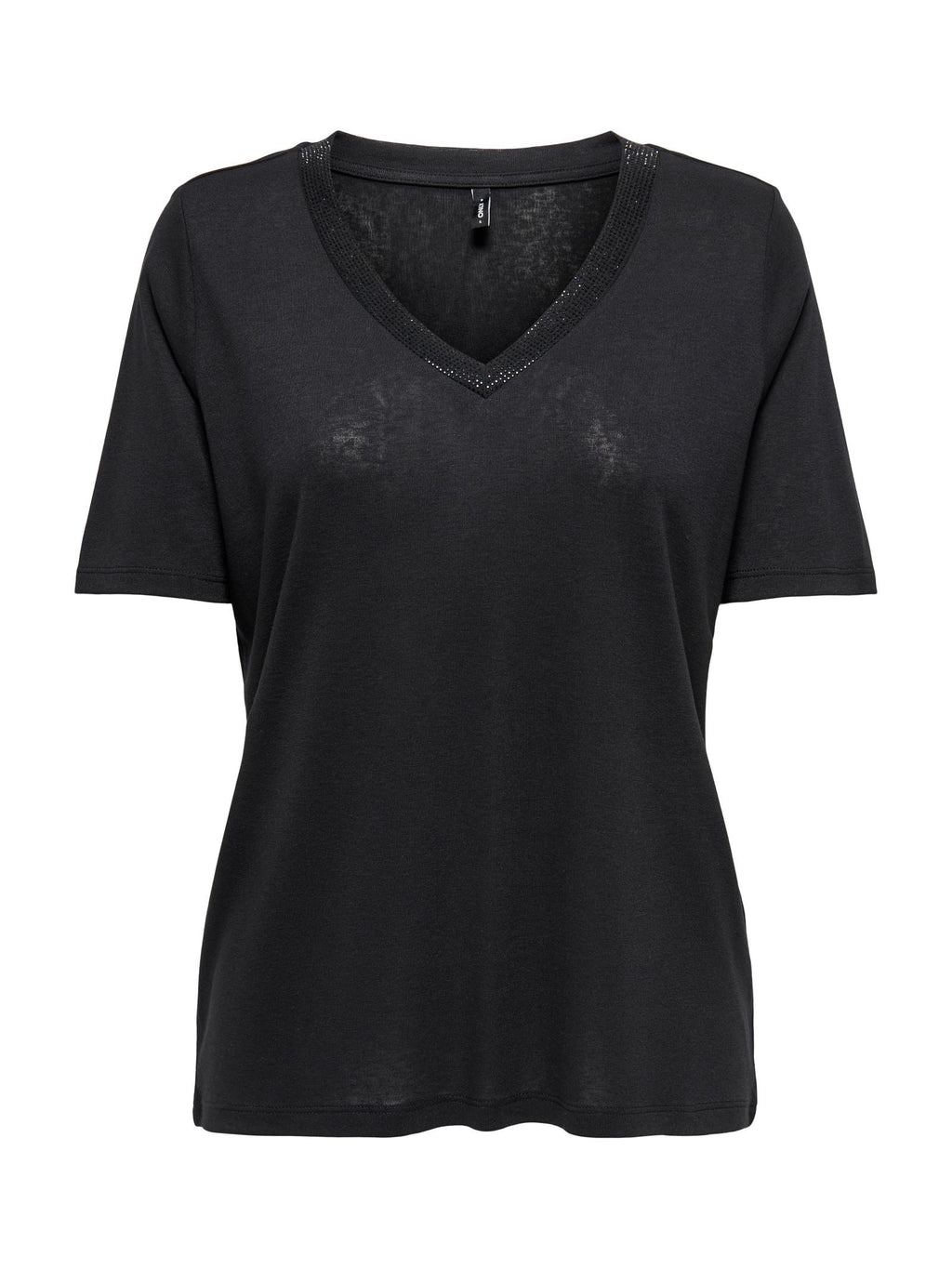 T-shirt Only Henrietta Nero con scollo a V 15344497 /Black ONLY 