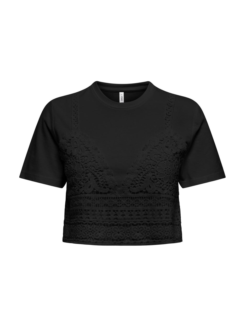 T-shirt Only Nero Betsy dettaglio pizzo 15346327 /Black ONLY 