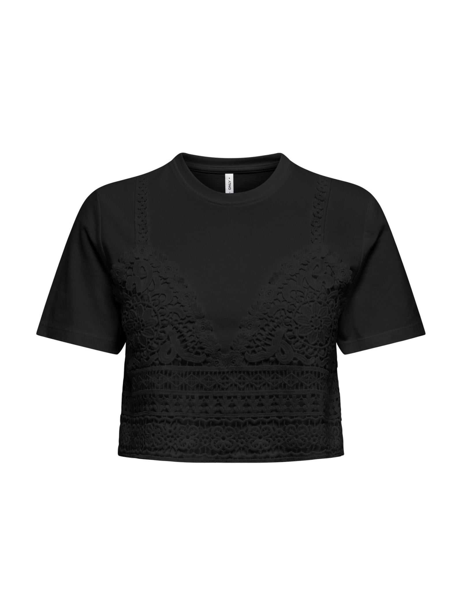 T-shirt Only Nero Betsy dettaglio pizzo 15346327 /Black ONLY 