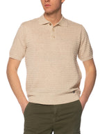 Polo Block Eleven Beige in maglia 03LD140 BEIGE BLOCK ELEVEN 