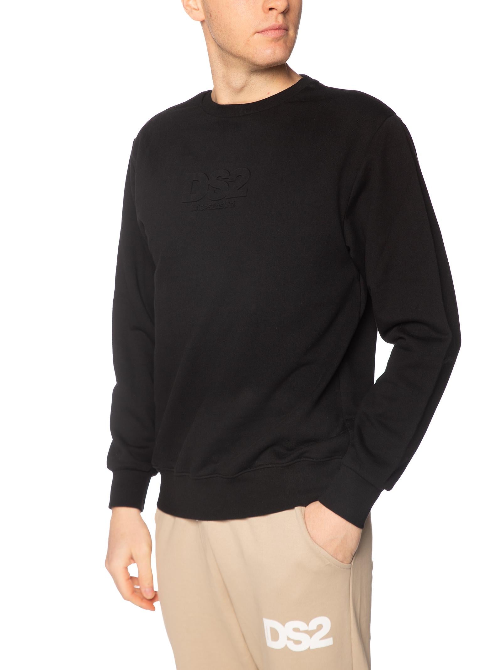 Felpa DS2 Nero stampa in rilievo SS26204 NERO DS2 