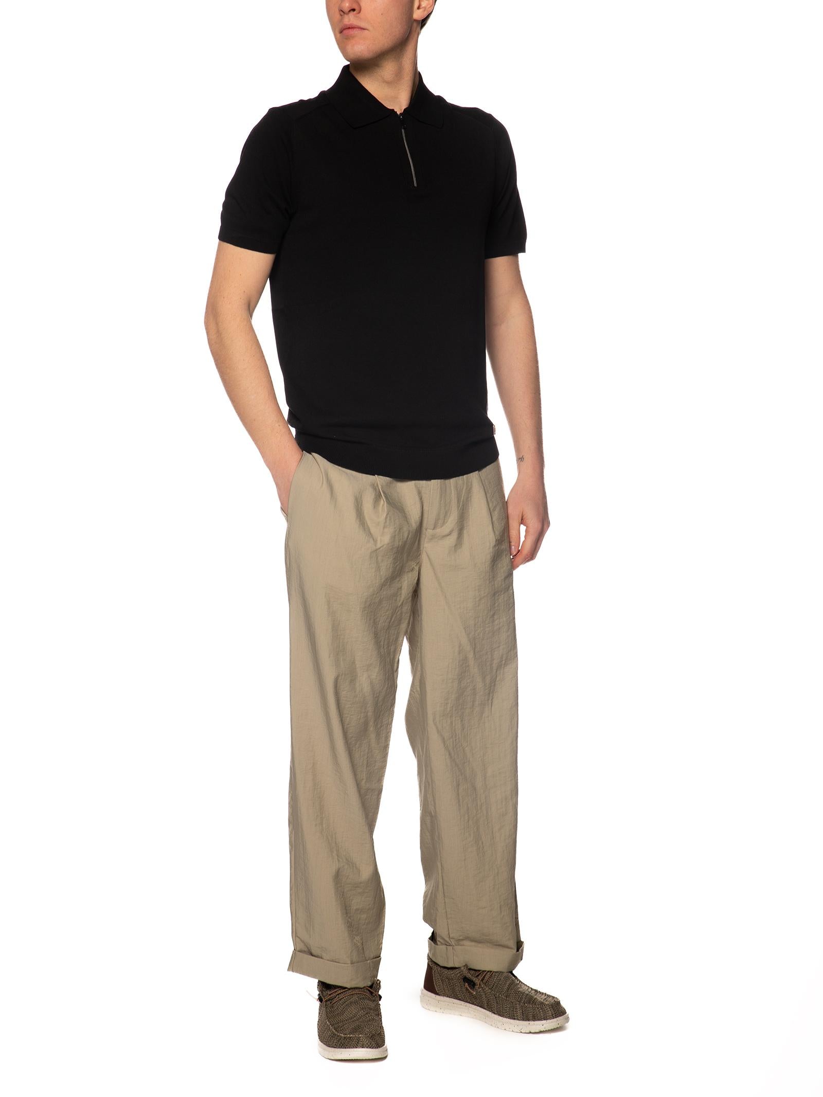 Polo Block Eleven Nero in maglia mezza zip 01APOLLO NERO BLOCK ELEVEN 