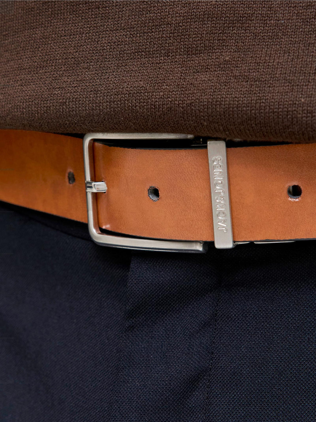 Cintutra Jack & Jones Garda Cognac/Nero reversibile 12280794 /Cognac JACK & JONES 