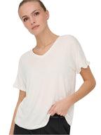 T-shirt JDY Sissy Bianco con scollo a V 15364526 /Cloud Dancer JDY 