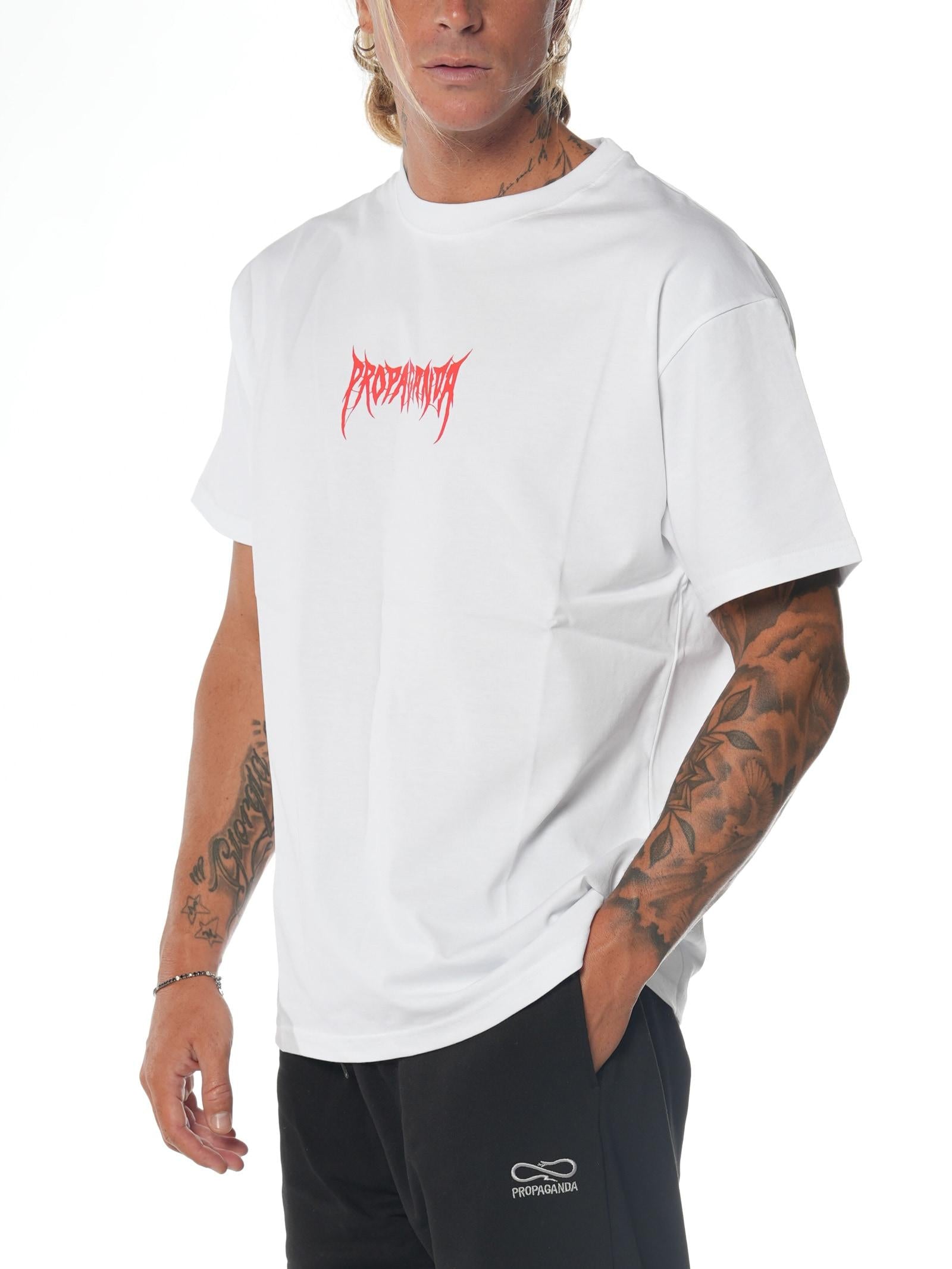 T-shirt Propaganda Bianco Ribs Spider TS572 BIANCO PROPAGANDA 