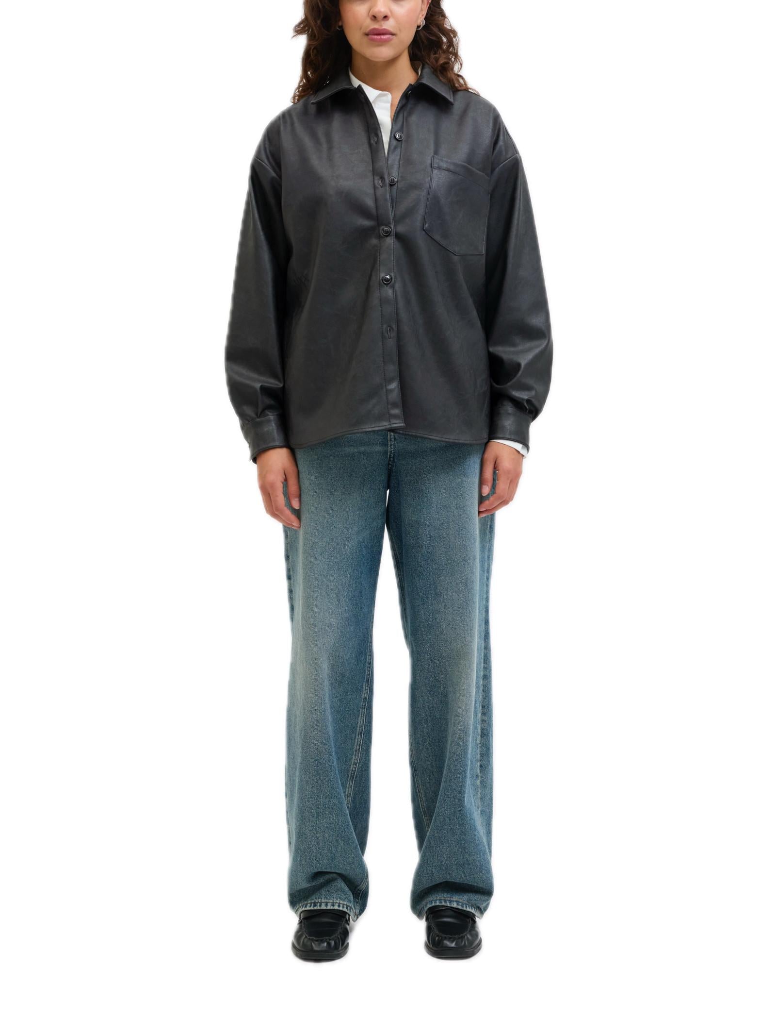 Camicia JJXX Sif Nero in ecopelle 12278941 /Black JJXX 