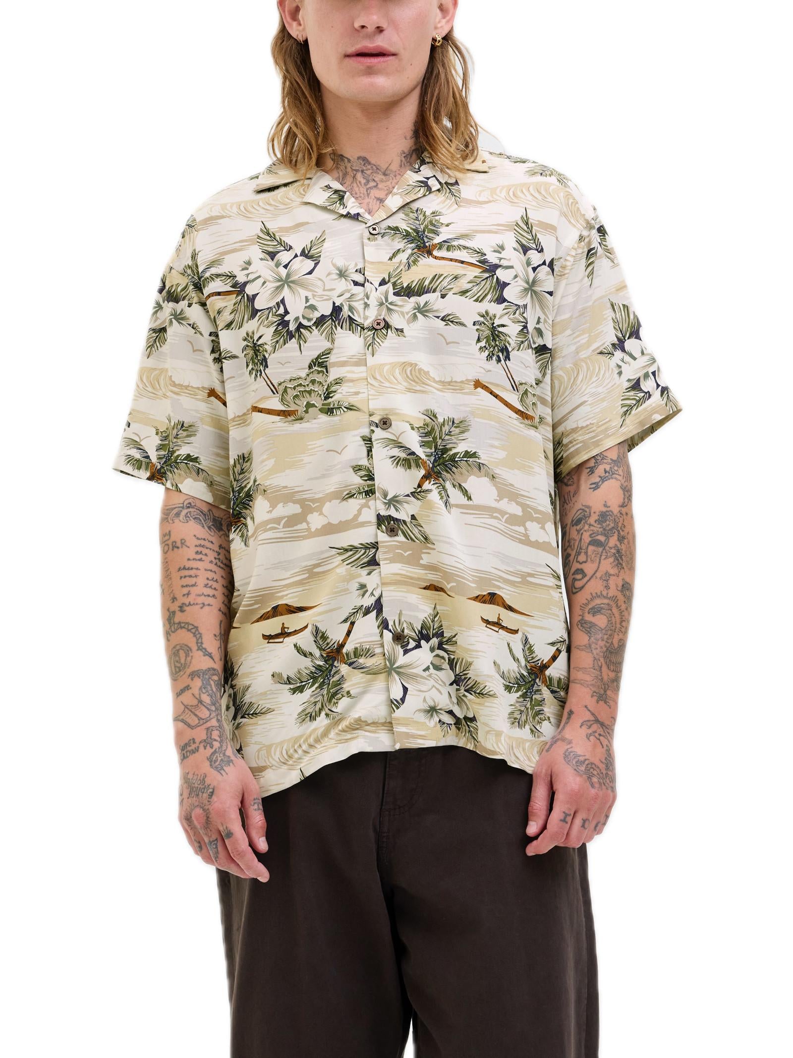 Camicia Jack & Jones Beige Endrix fantasia 12278994 /Silver Lining JACK & JONES 