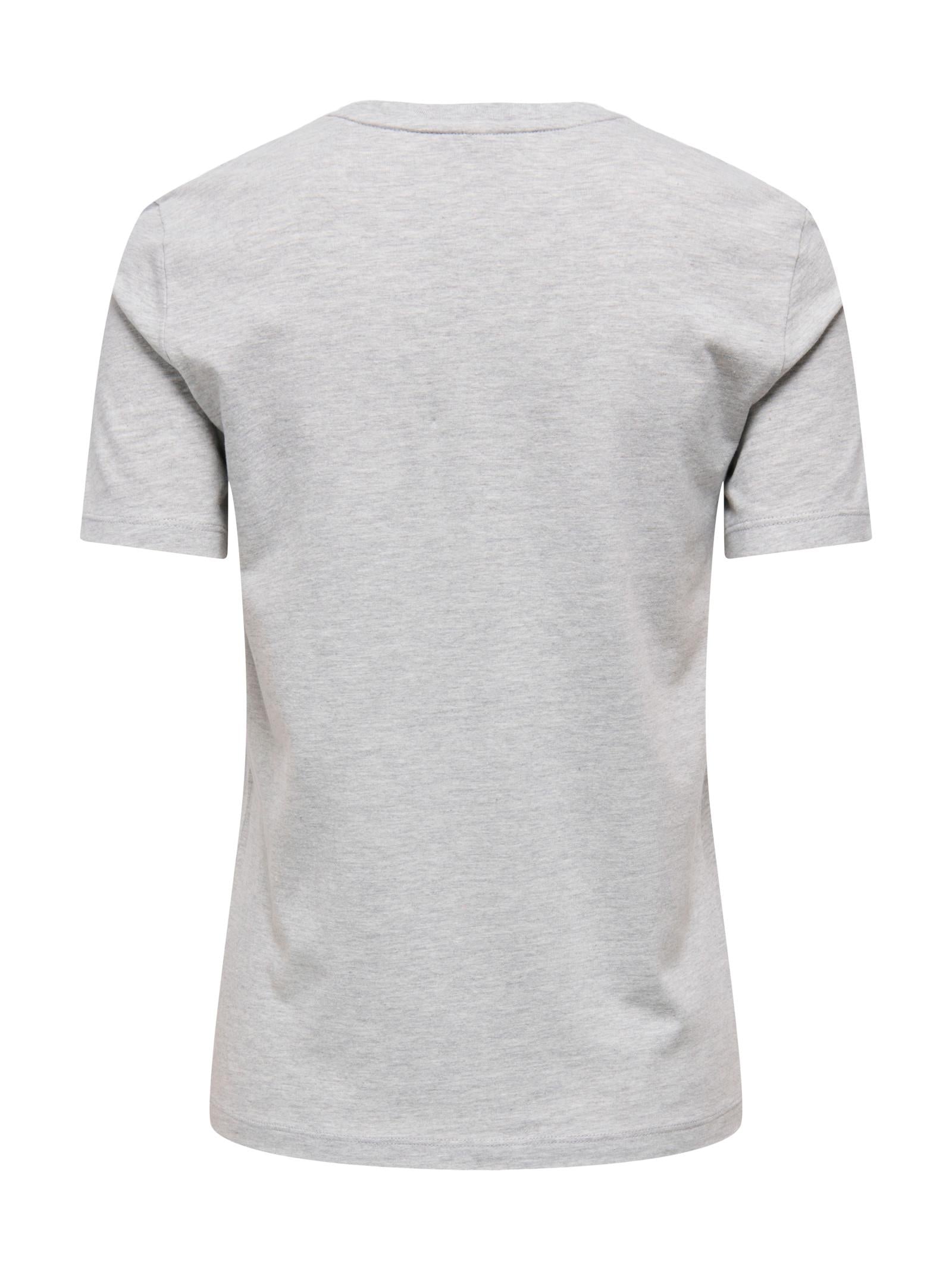 T-shirt Only Baria Grigia con stampa frontale 15353246 /Light Grey Melange ONLY 