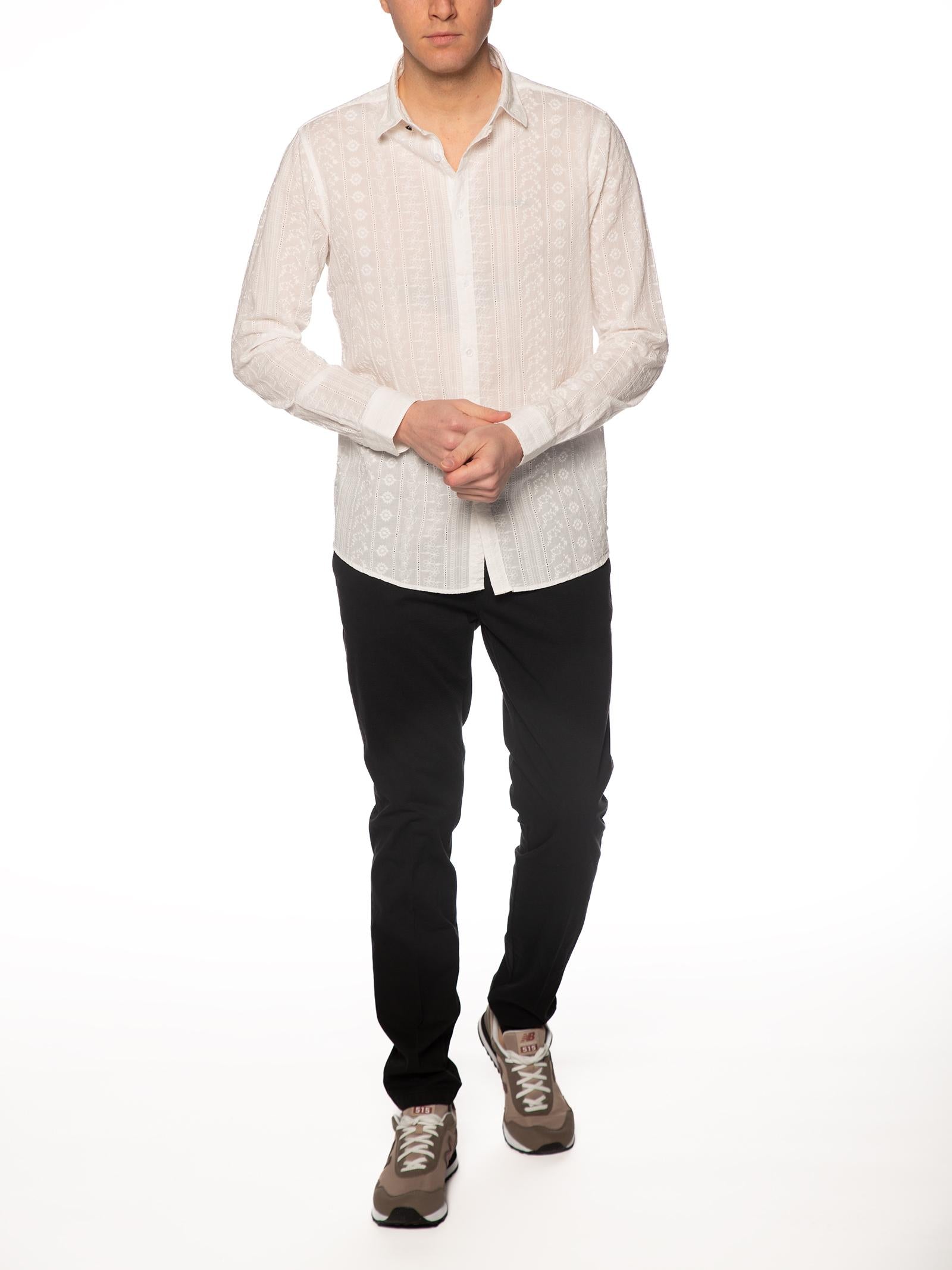 Camicia Gianni Lupo Bianco in pizzo sangallo GL7832S BIANCO GIANNI LUPO 