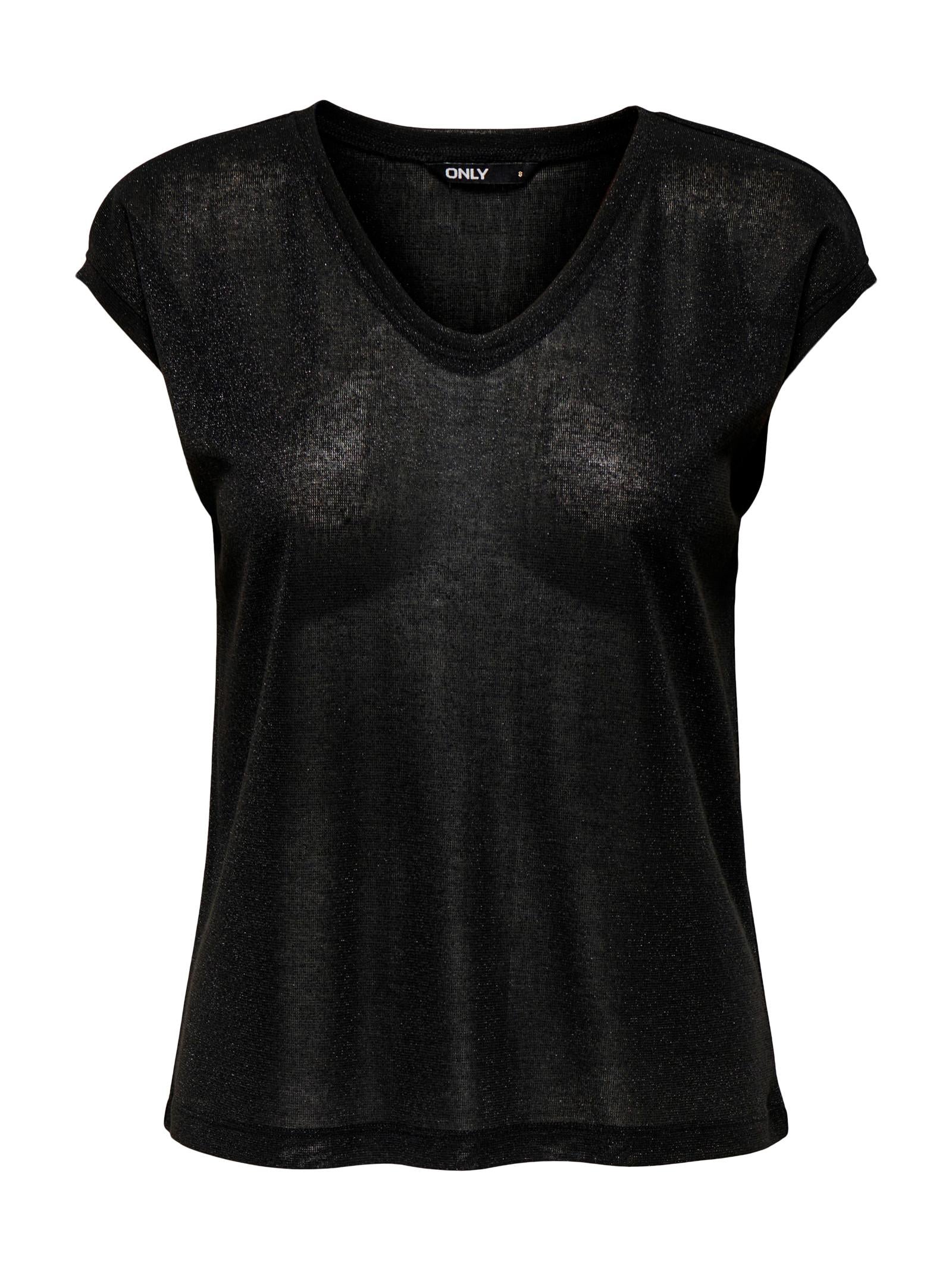 T-Shirt Only Silver Nero in lurex 15136069 /Black ONLY 