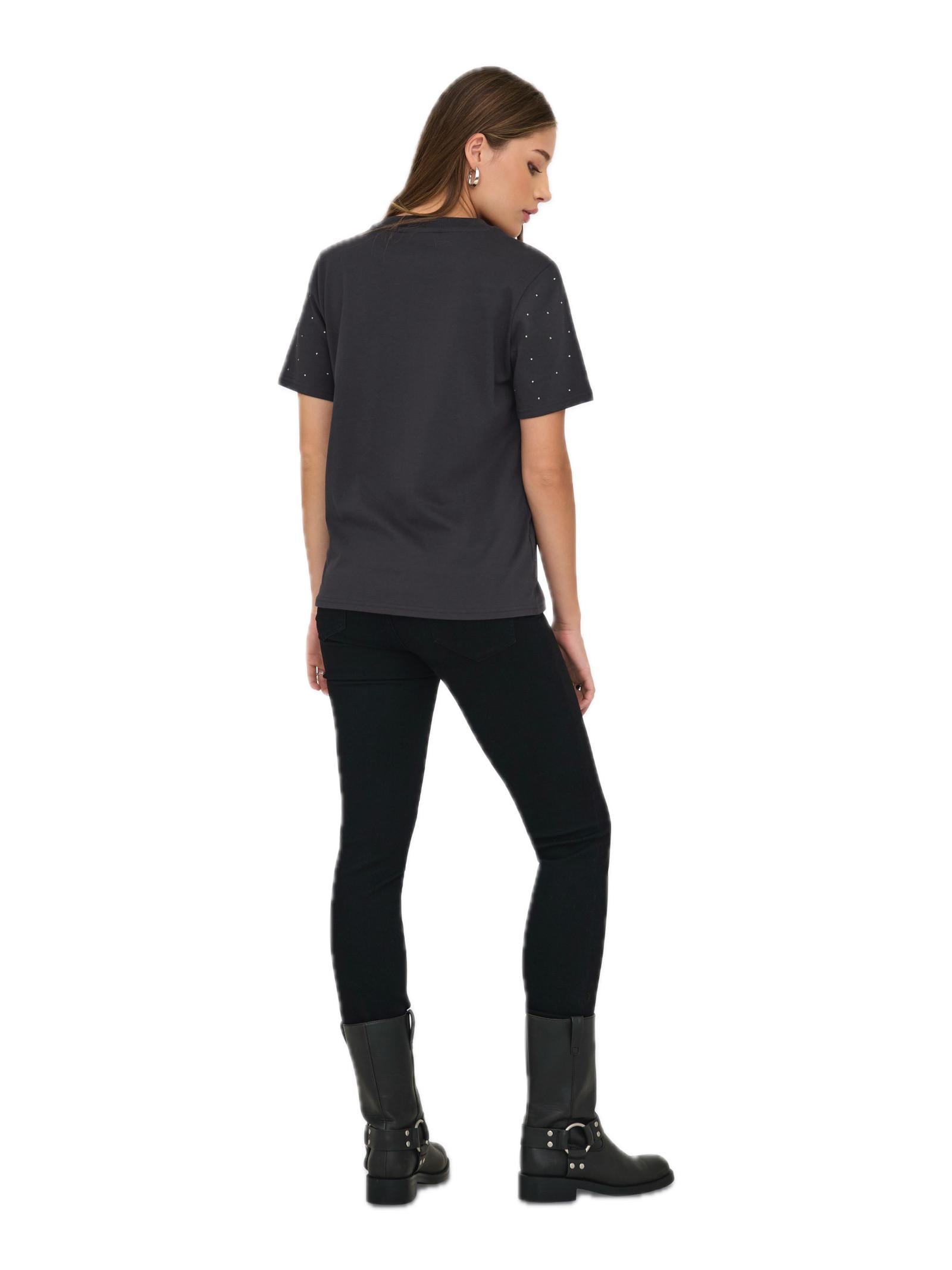 T-shirt Only Monia Antracite con glitter 15340939 /Phantom ONLY 