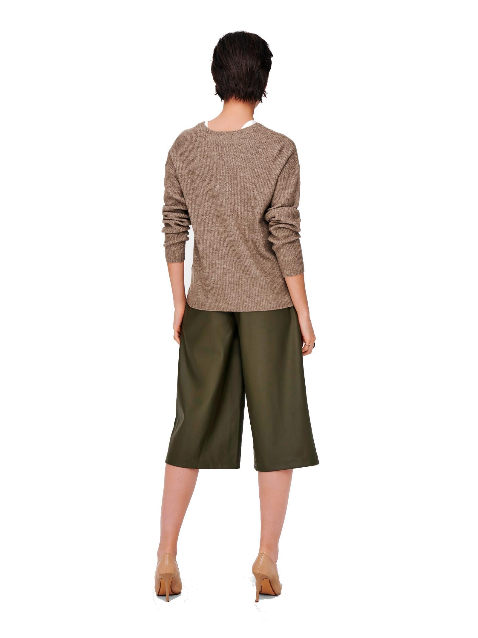 Maglia Only Camilla Nocciola scollo a V 15204588 /Caribou ONLY 