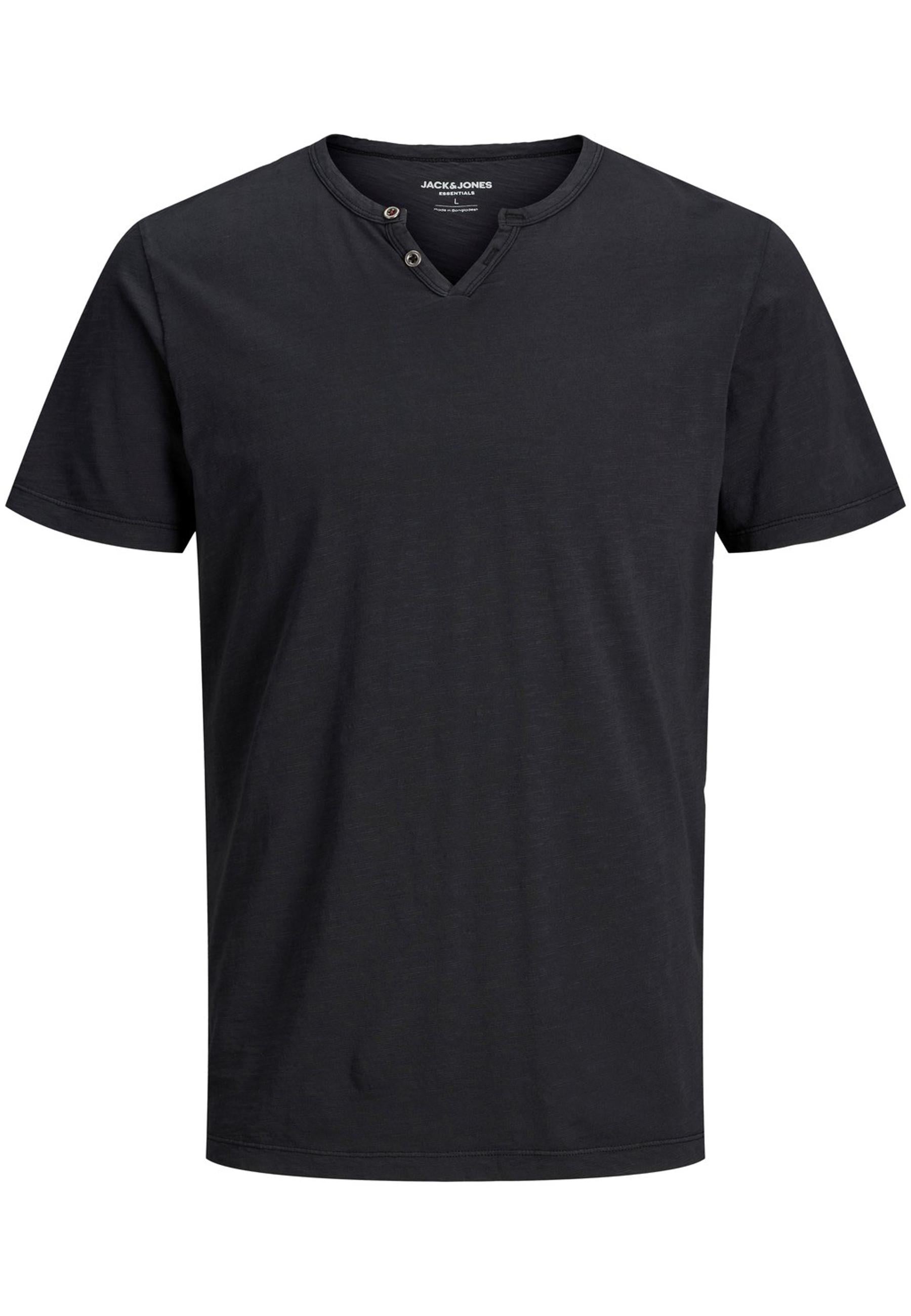 T-shirt Jack & Jones Esplit Nera scollo a V 12164972 /Black JACK & JONES 