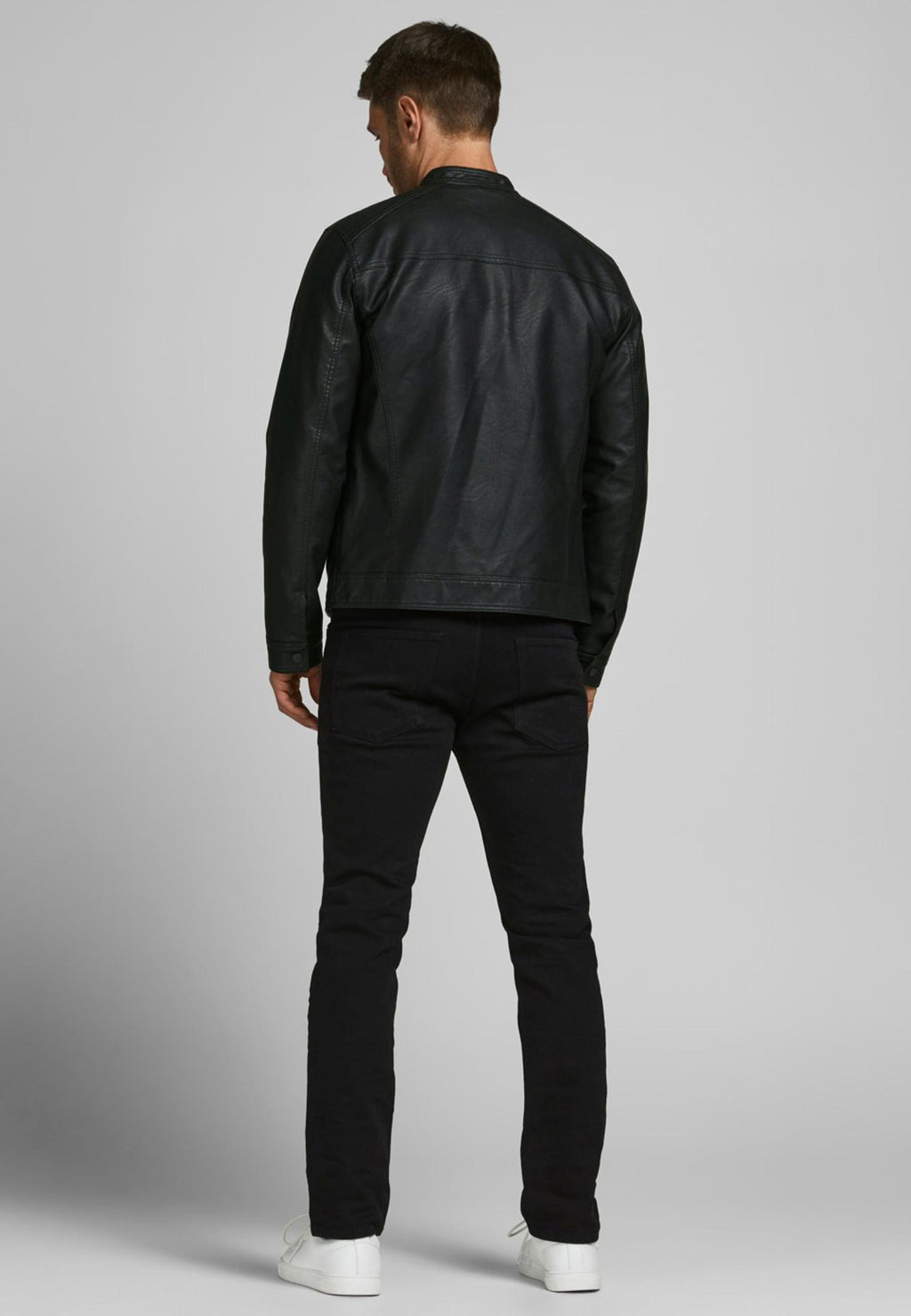 Giubbotto Jack & Jones Warner Nero Ecopelle 12182461 /Nero JACK & JONES 