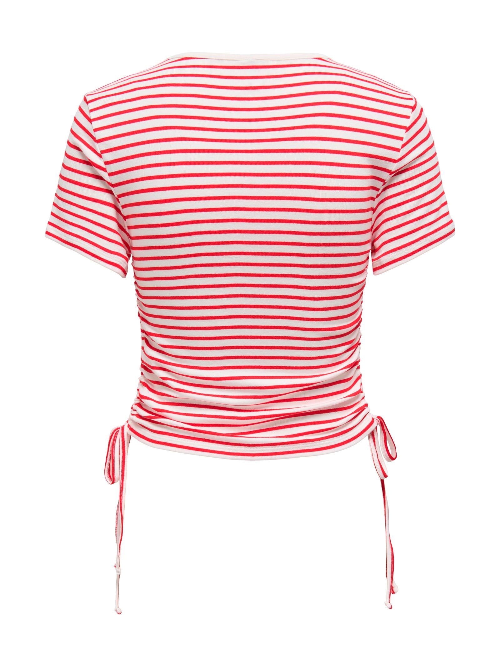 T-shirt Only Devin a righe bianco rosso 15346302 /Red Cloud Dancer ONLY 