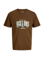 T-shirt Jack & Jones Aero Marrone con stampa frontale 12298488 /Cocoa JACK & JONES 