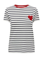 T-shirt Only Eart Bianco a righe 15318959 /HEART CLOUD DANCER ONLY 