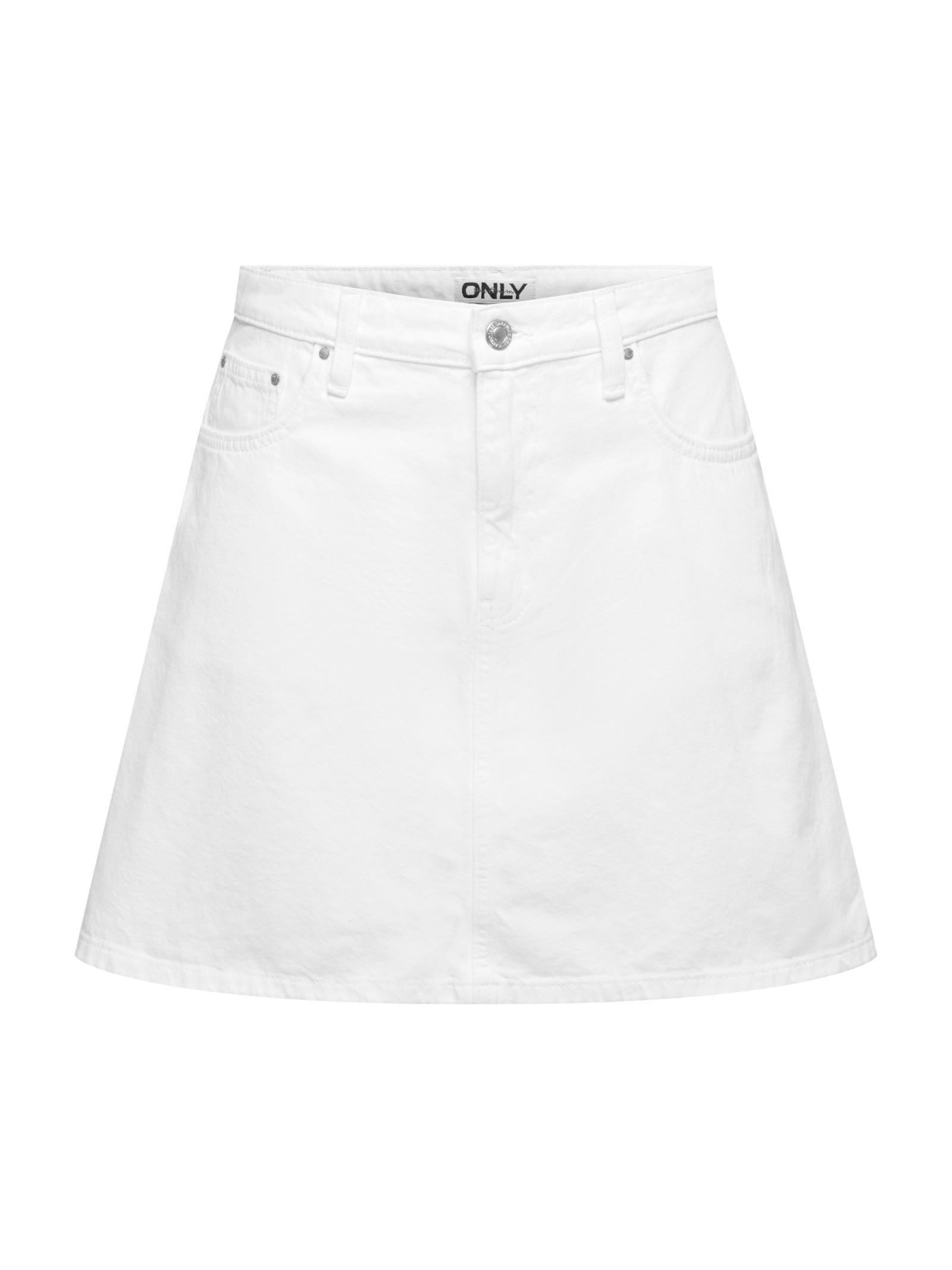 Gonna mini Only Bianco in denim 15374900 /White Denim ONLY 