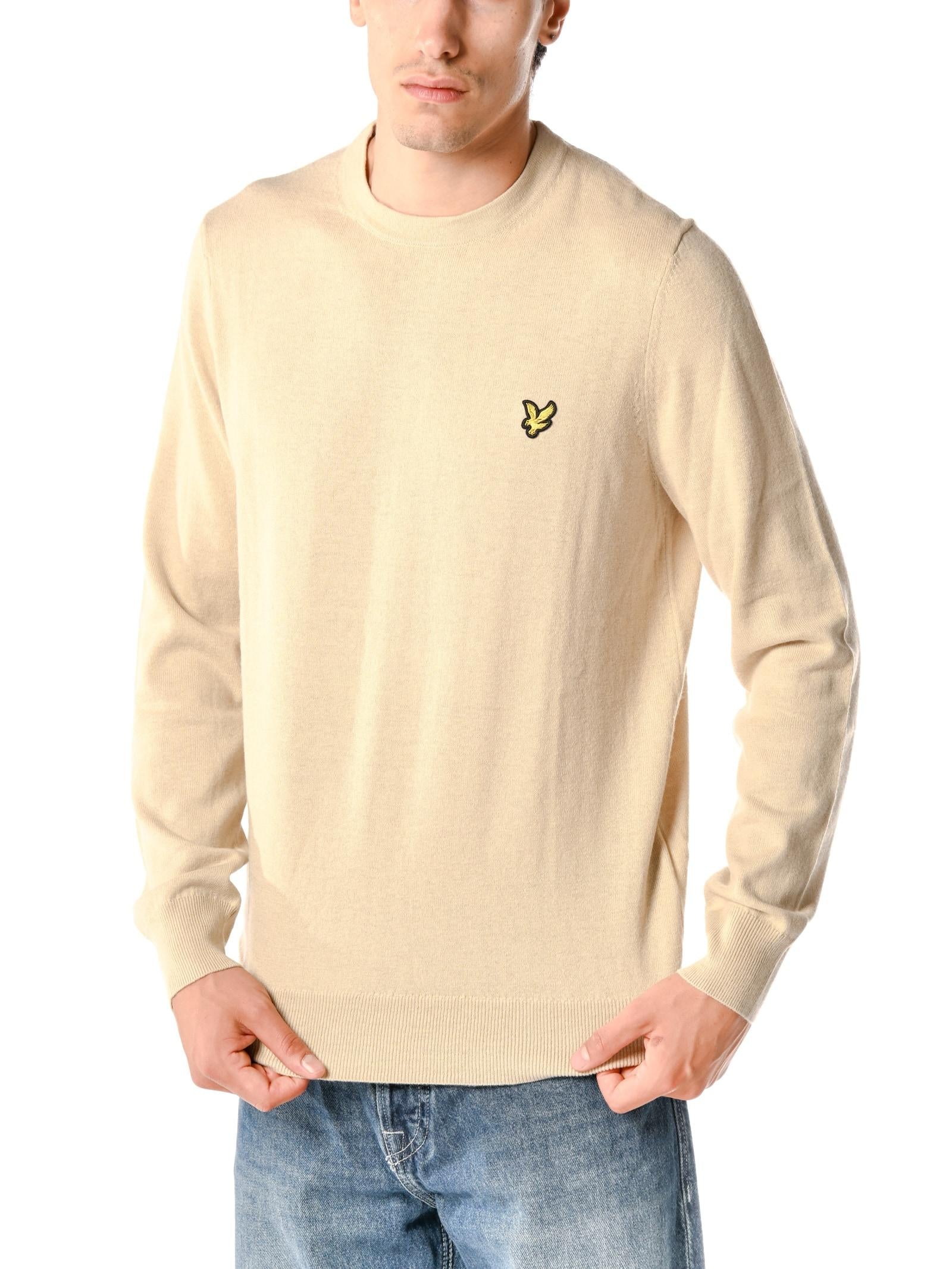 Maglia Lyle & Scott Beige misto lana merino KN2110VC GREY TAUPE LYLE & SCOTT 