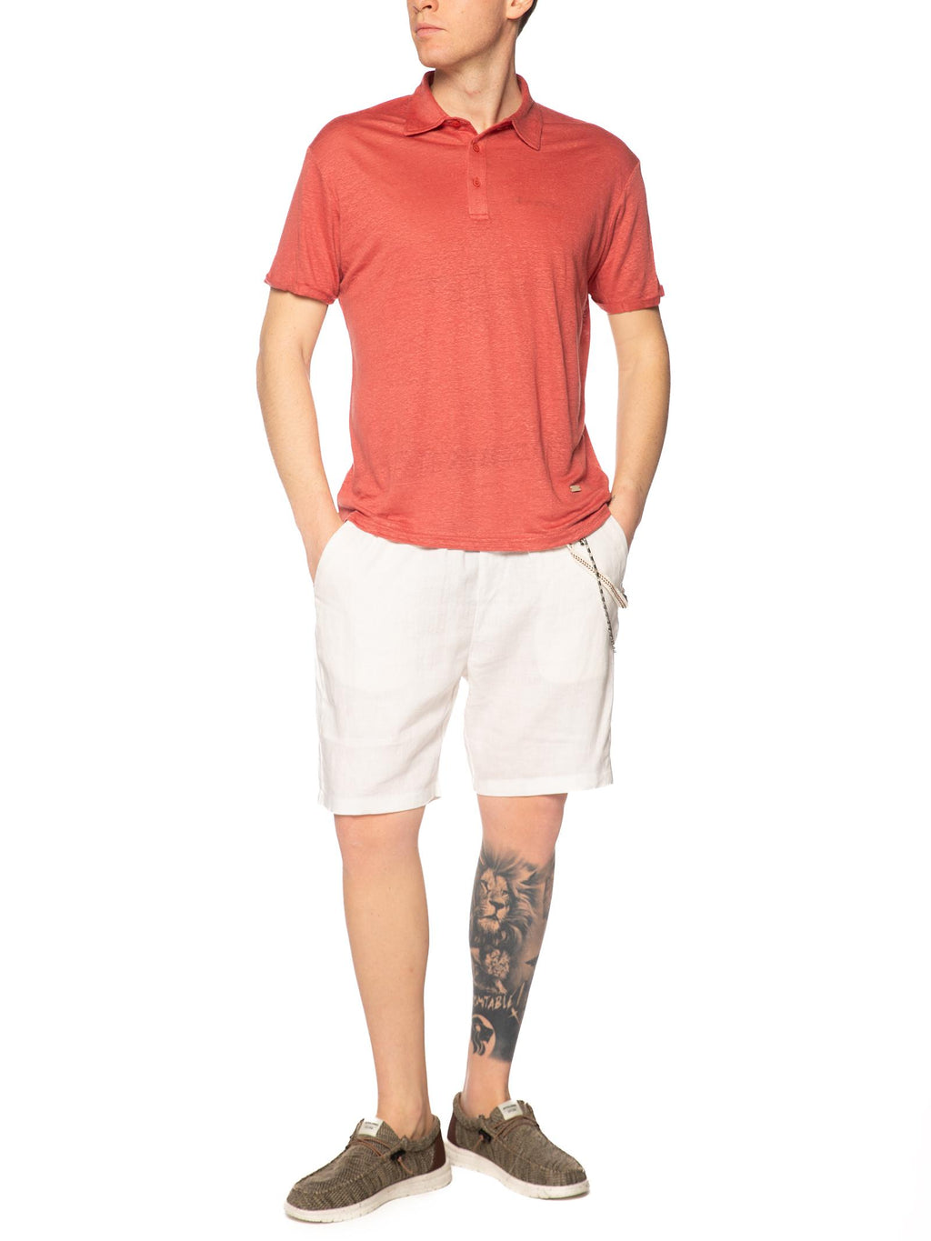 Polo Gianni Lupo Rosso in lino GL1083F ROSSO GIANNI LUPO 