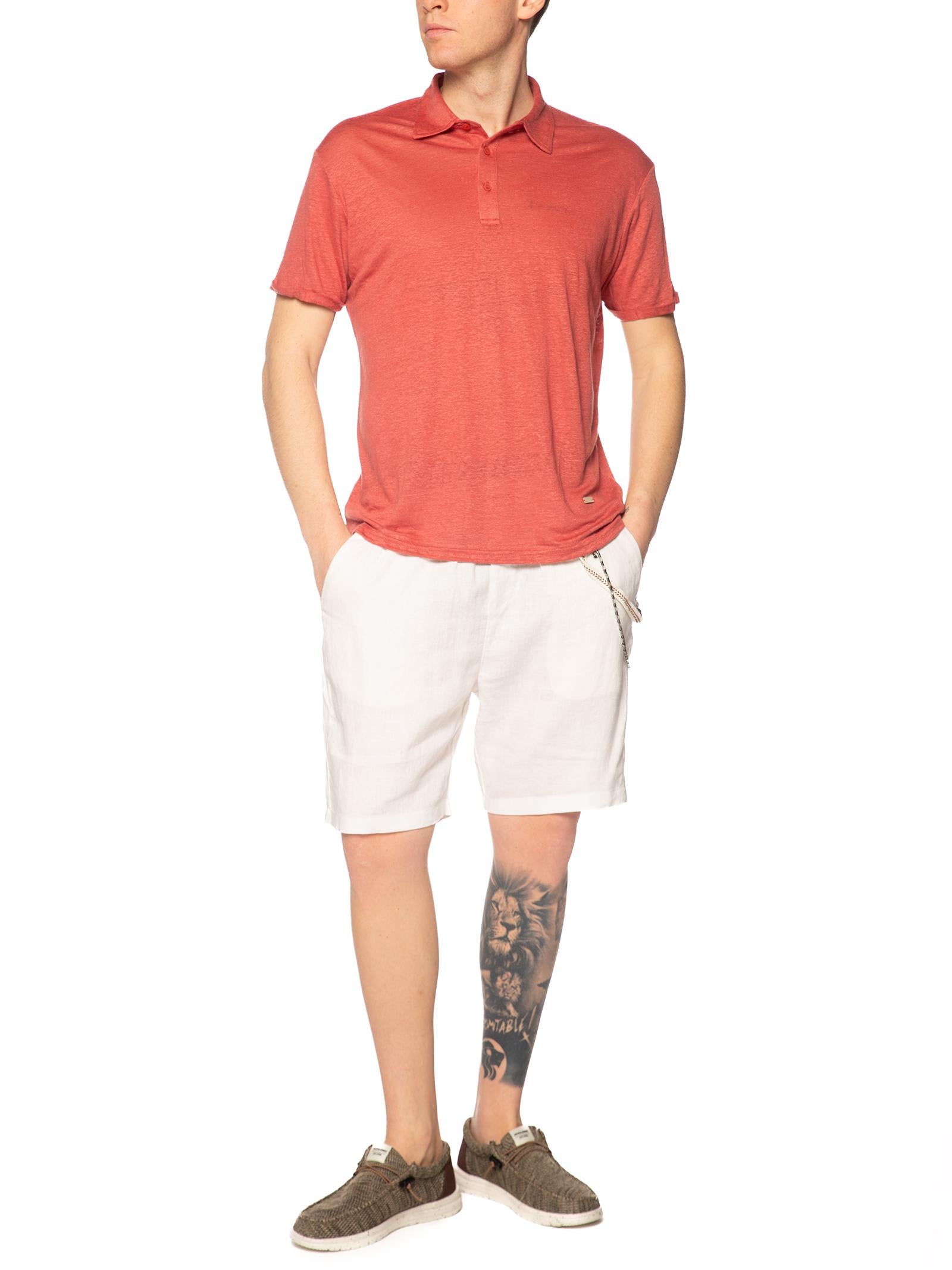Polo Gianni Lupo Rosso in lino GL1083F ROSSO GIANNI LUPO 