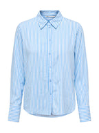 Camicia Only Celeste Berit a righe verticali 15320243 /Serenity ONLY 