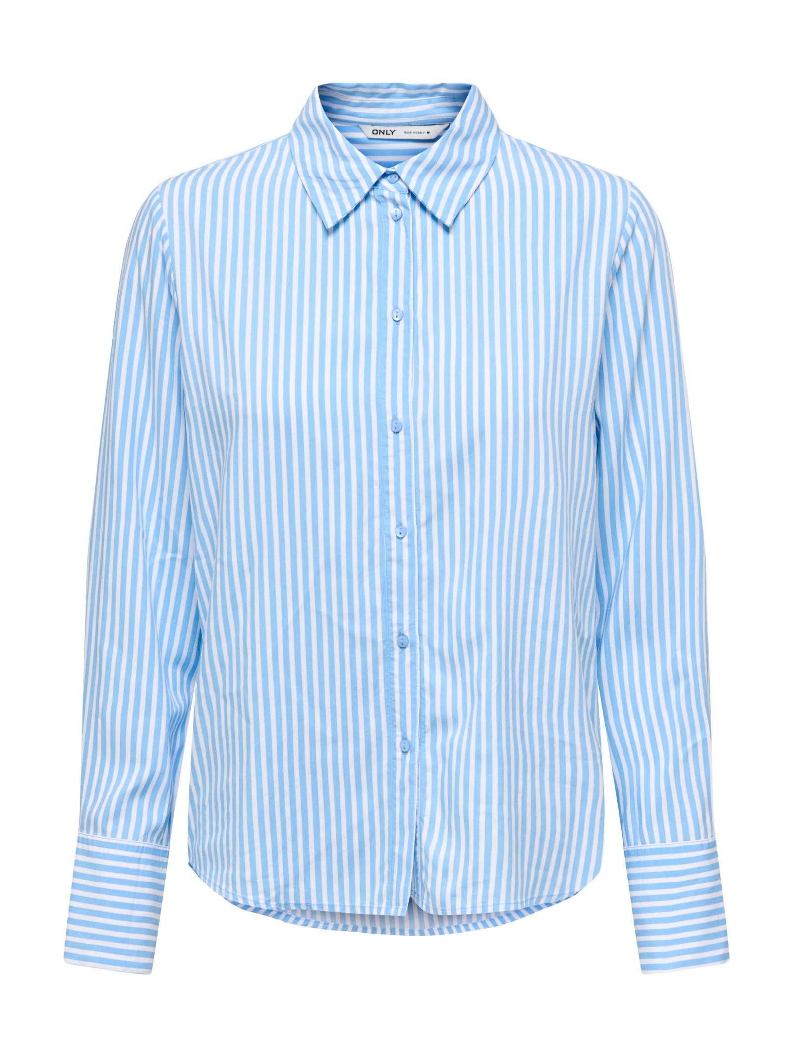 Camicia Only Celeste Berit a righe verticali 15320243 /Serenity ONLY 