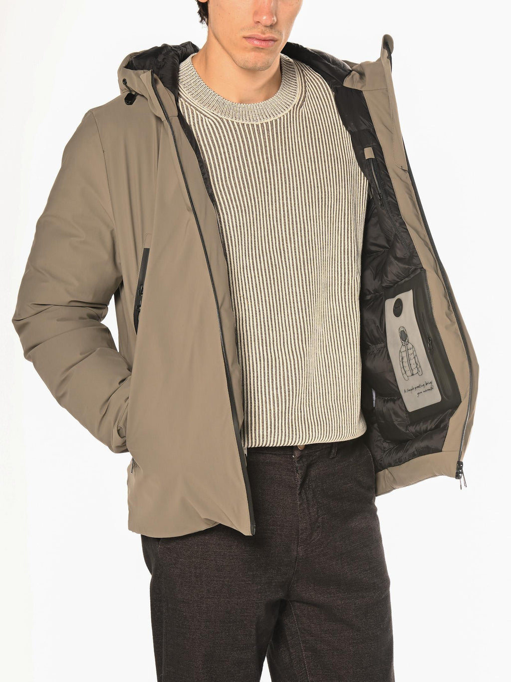 Giubbotto Gianni Lupo Fango con cappuccio GL5069BD MUD GIANNI LUPO 