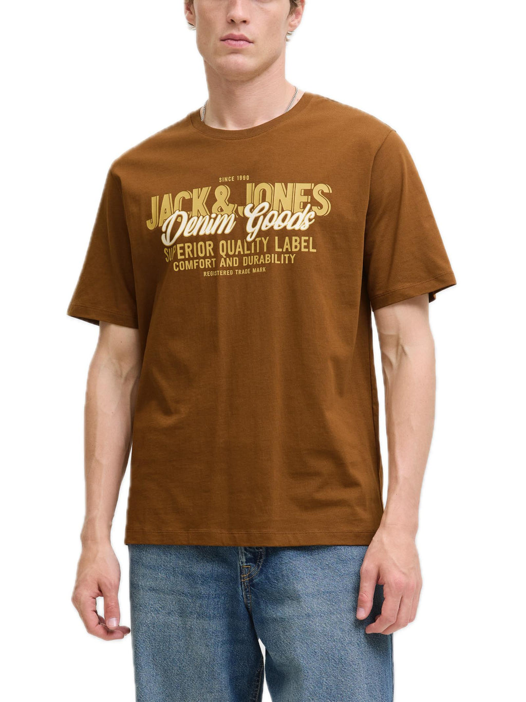T-shirt Jack & Jones Logo Cammello girocollo 12279535 /Monks Robe JACK & JONES 