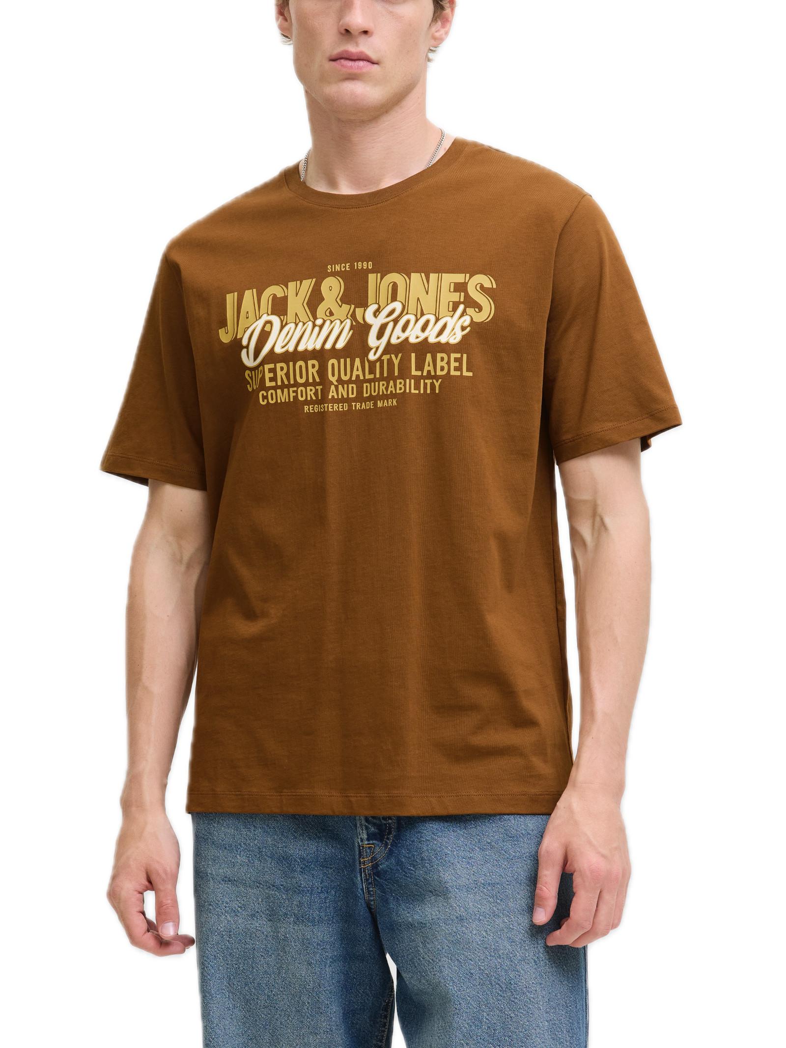 T-shirt Jack & Jones Logo Cammello girocollo 12279535 /Monks Robe JACK & JONES 