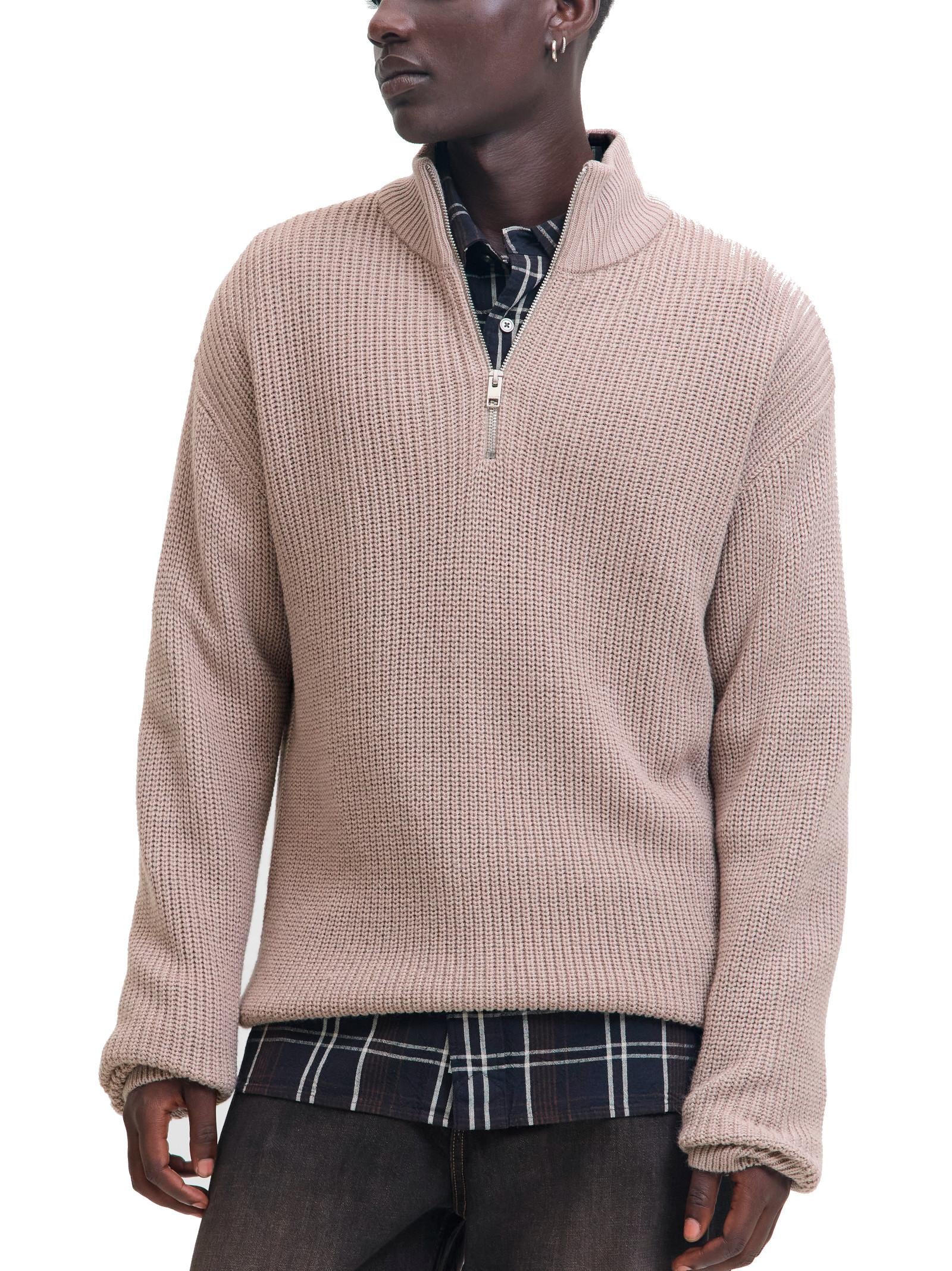 Maglia Jack & Jones Kaito Beige mezza zip 12278959 /Atmosphere JACK & JONES 