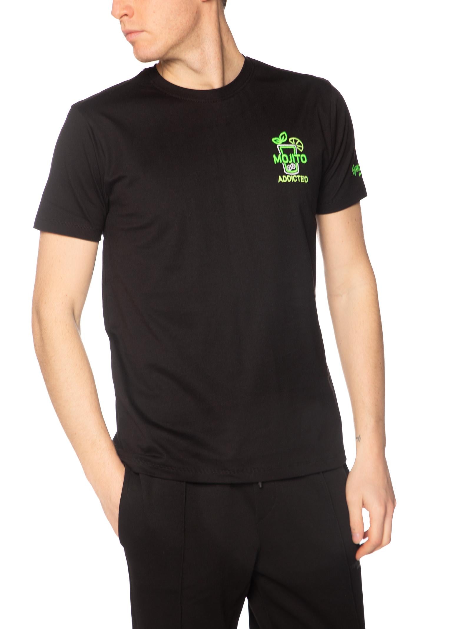 T-shirt Superculture Nero mojito addicted A1843 NERO SUPERCULTURE 