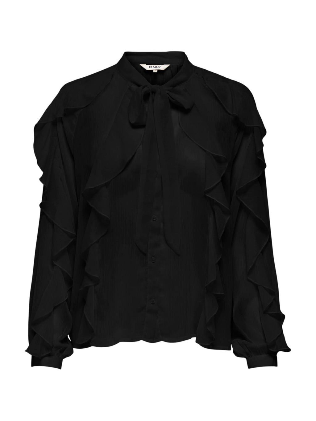 Camicia Only Taryn Nero fiocco e volant 15360696 /Black ONLY 