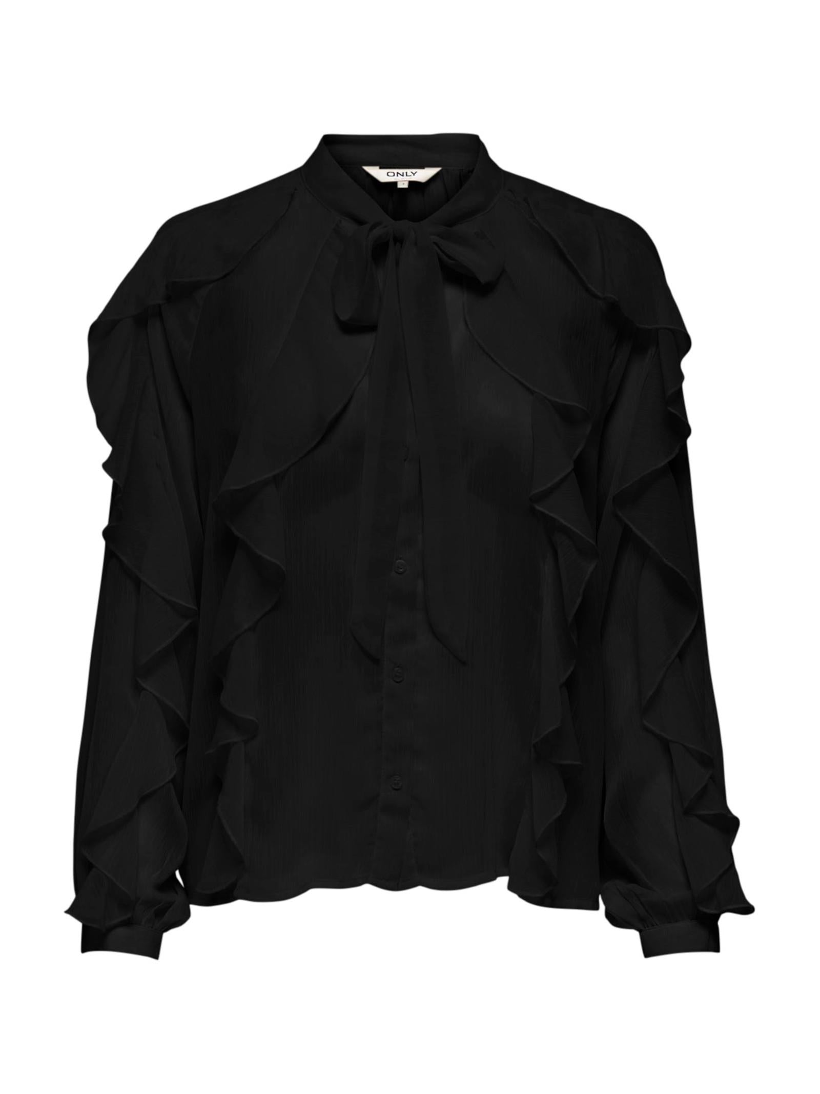 Camicia Only Taryn Nero fiocco e volant 15360696 /Black ONLY 